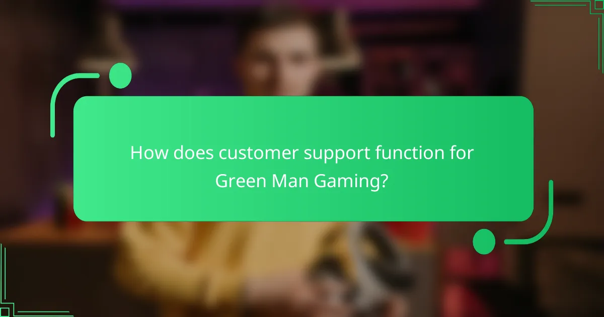 How does customer support function for Green Man Gaming?