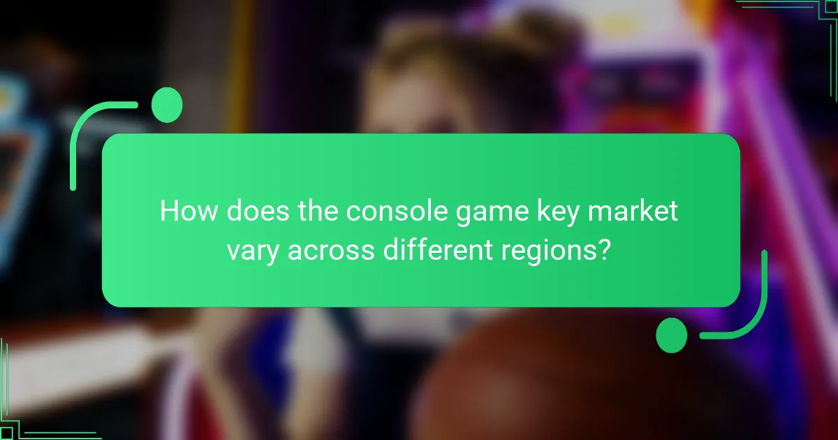 How does the console game key market vary across different regions?