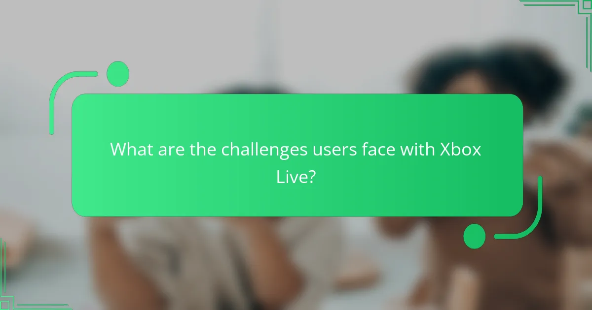 What are the challenges users face with Xbox Live?