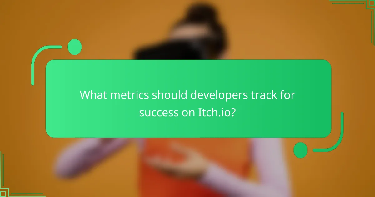 What metrics should developers track for success on Itch.io?